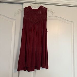 LOFT Burgundy Sleeveless Tank Top